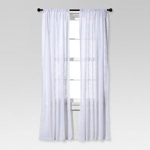 Threshold Accents - NIP 2 Threshold Clipped Sheer Curtain Panels White Threshold Accents - NIP 2 Threshold Clipped Sheer Curtain Panels White